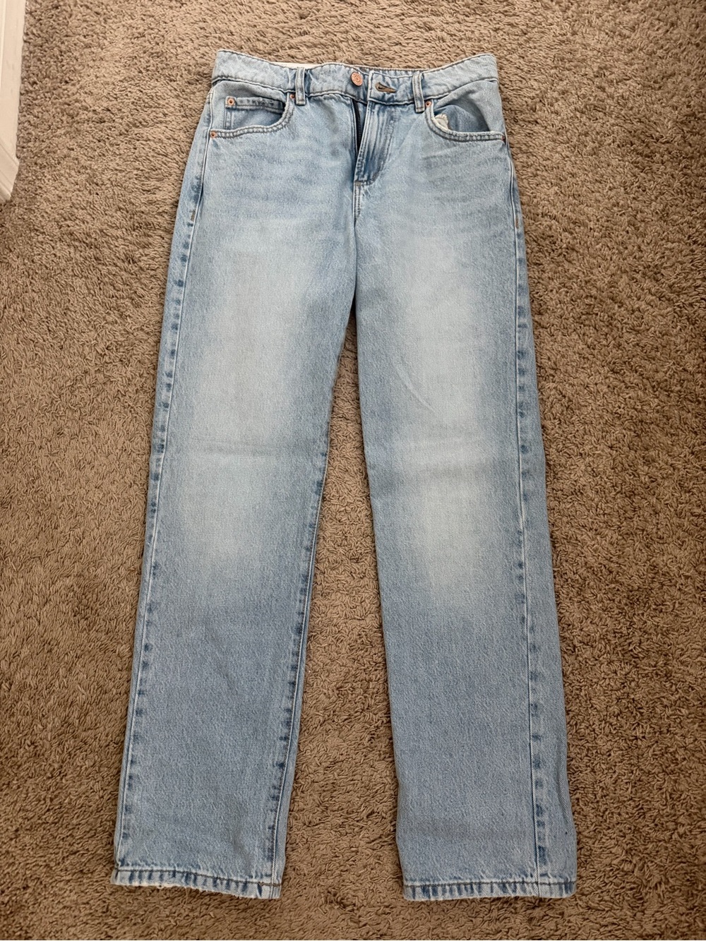 GARAGE Light Blue Denim Relaxed Straight Jeans